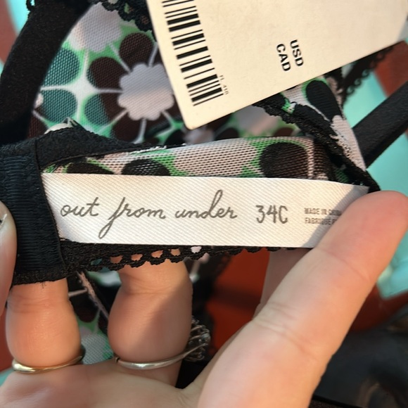 NWT Urban Outfitters out from under Floral unlined underwire bra / bralette. 34C - Picture 8 of 10